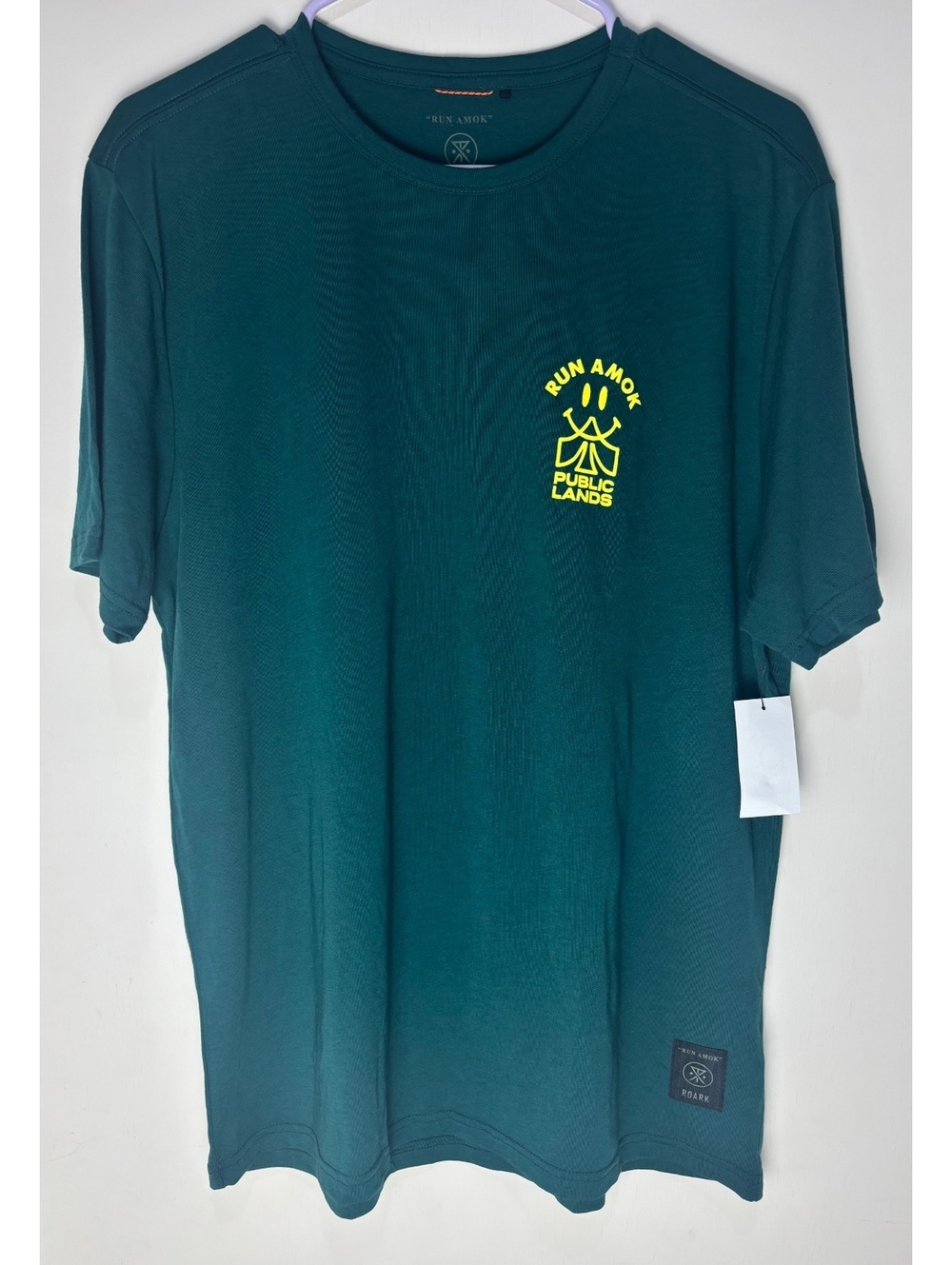 Roark Run Amok Public Lands Mathis Tee Mens L Green NWT RK430SMU